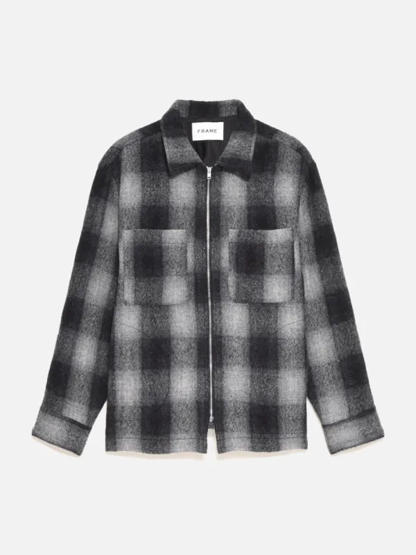 Plaid Wool Jacket -- Grey sold by Frame Denim