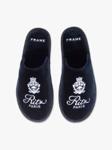 Ritz Unisex Velvet Slippers -- Navy sold by Frame Denim