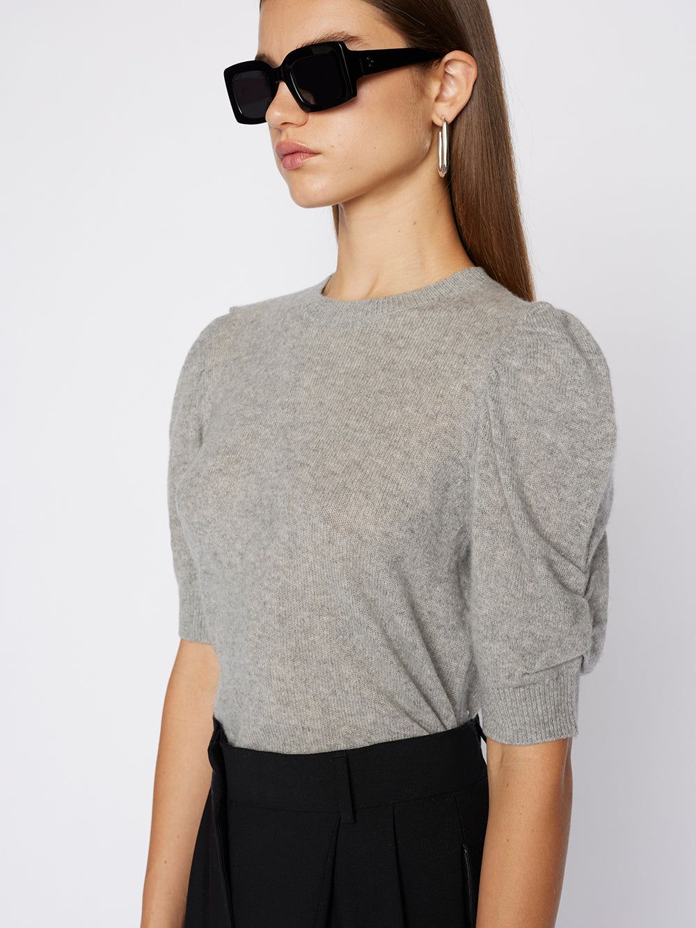 Frankie Cashmere Crew -- Gris Heather sold by Frame Denim product image thumbnail 4