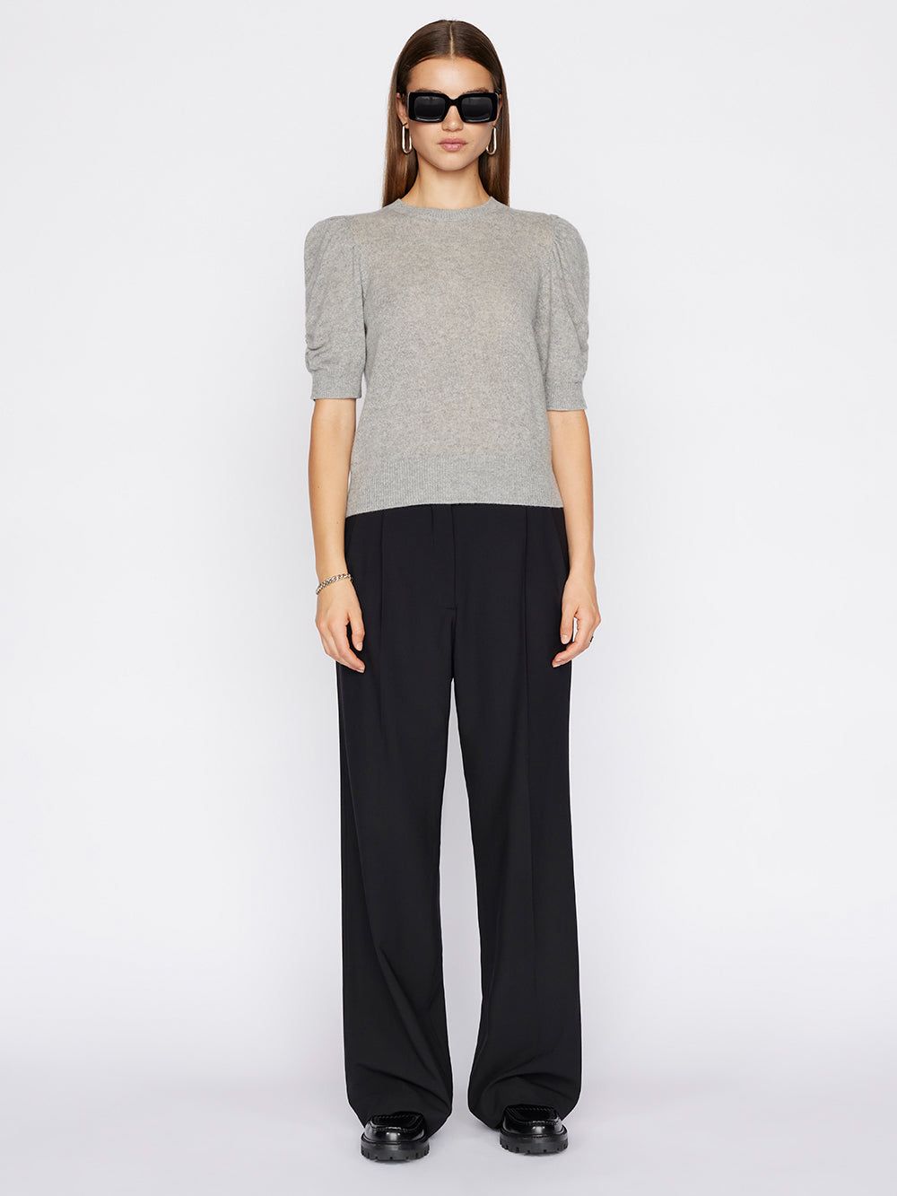 Frankie Cashmere Crew -- Gris Heather sold by Frame Denim product image thumbnail 2