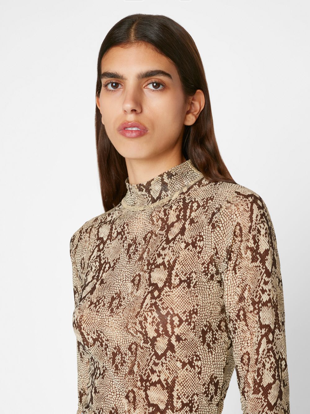 Mesh Mock Neck Long Sleeve -- Butter Multi sold by Frame Denim product image thumbnail 3