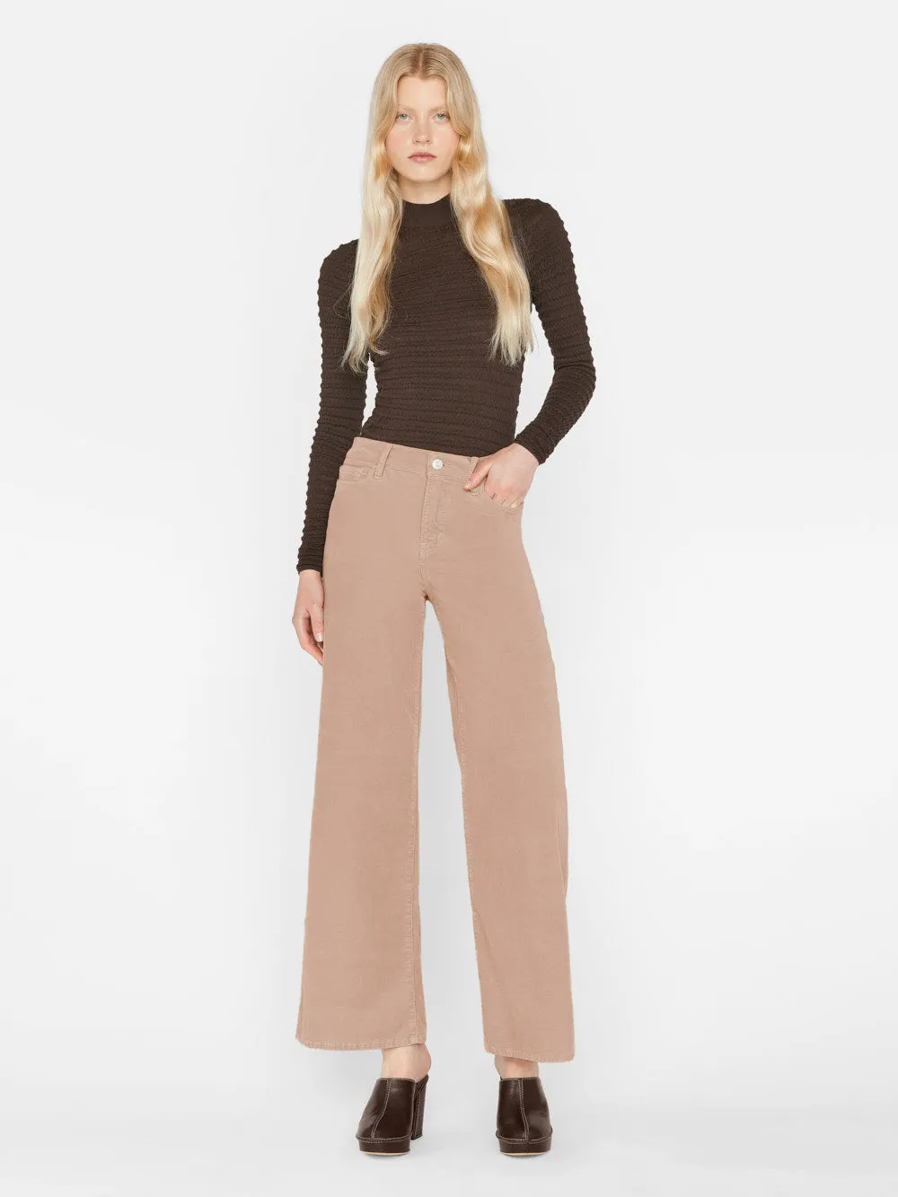 Le Slim Palazzo Corduroy -- Blush sold by Frame Denim product image thumbnail 3