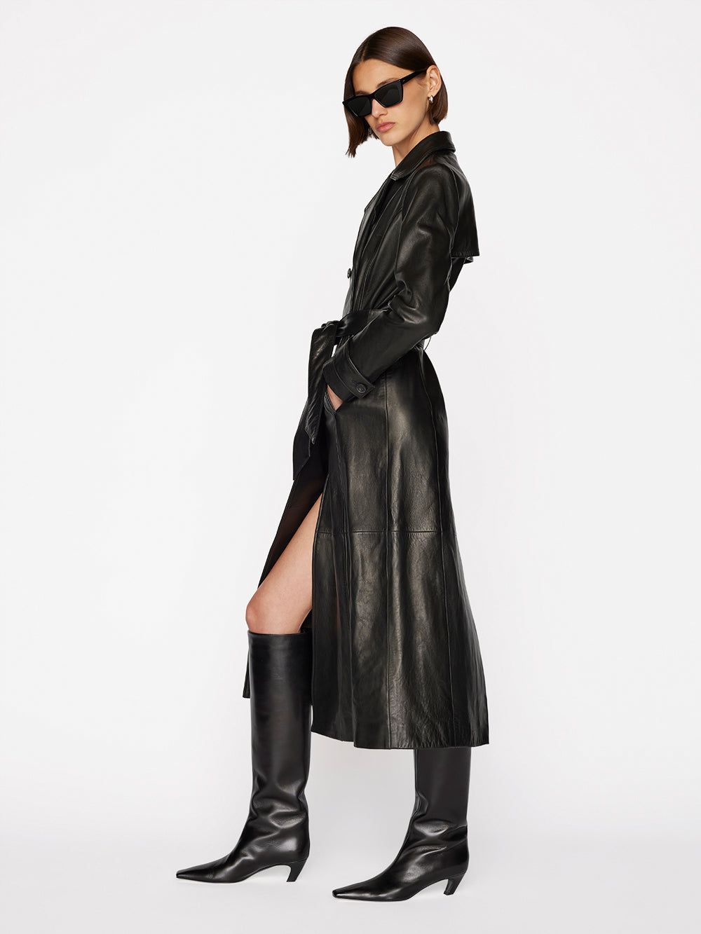 Leather Trench -- Noir sold by Frame Denim product image thumbnail 6