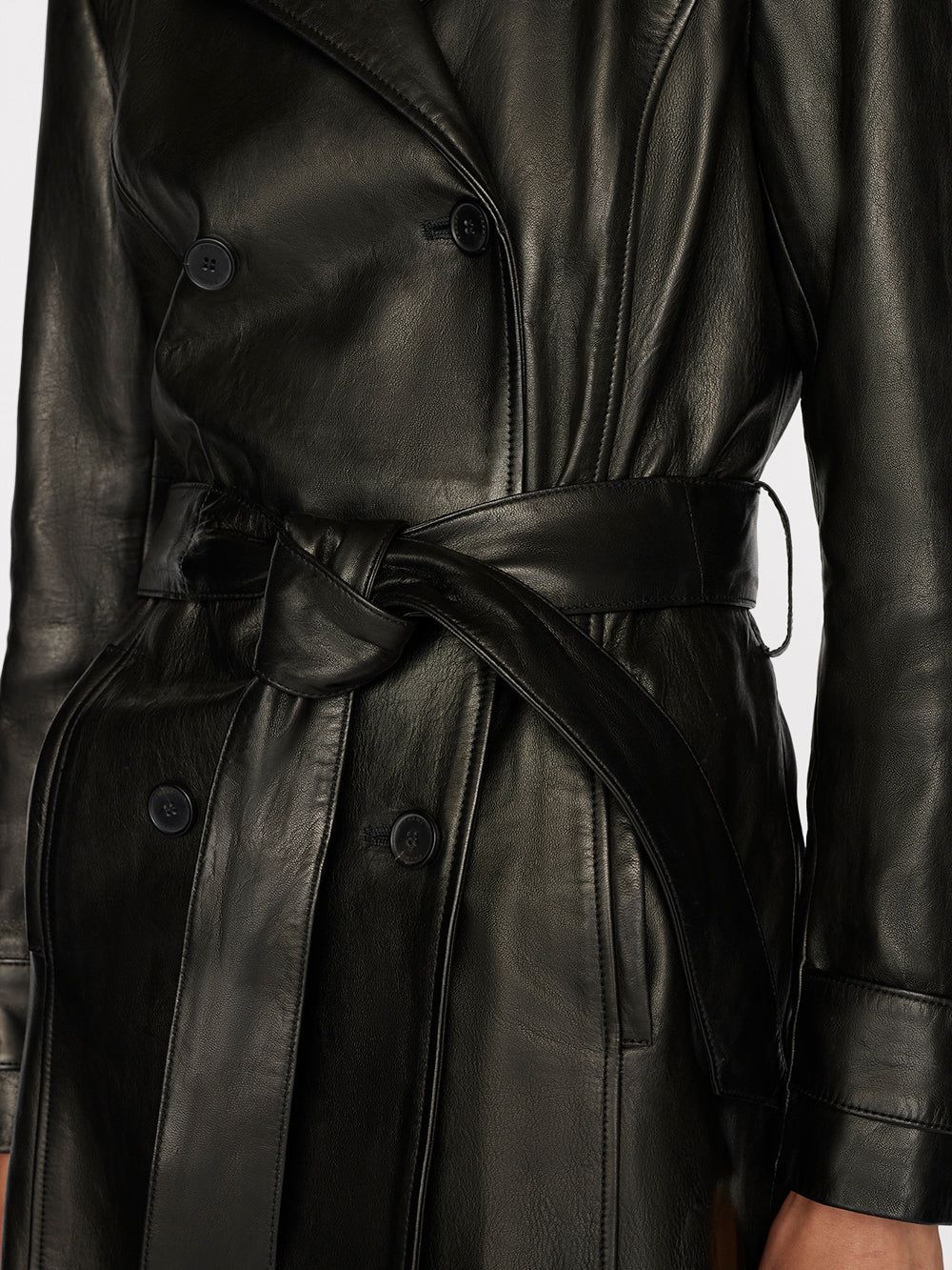 Leather Trench -- Noir sold by Frame Denim product image thumbnail 3