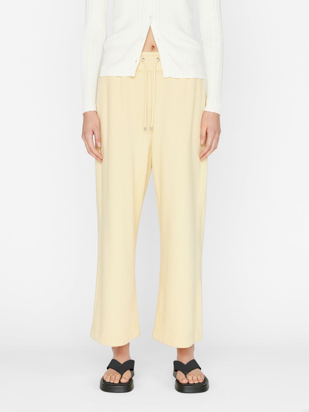 Cropped Wide Leg Sweatpant -- Butter sold by Frame Denim