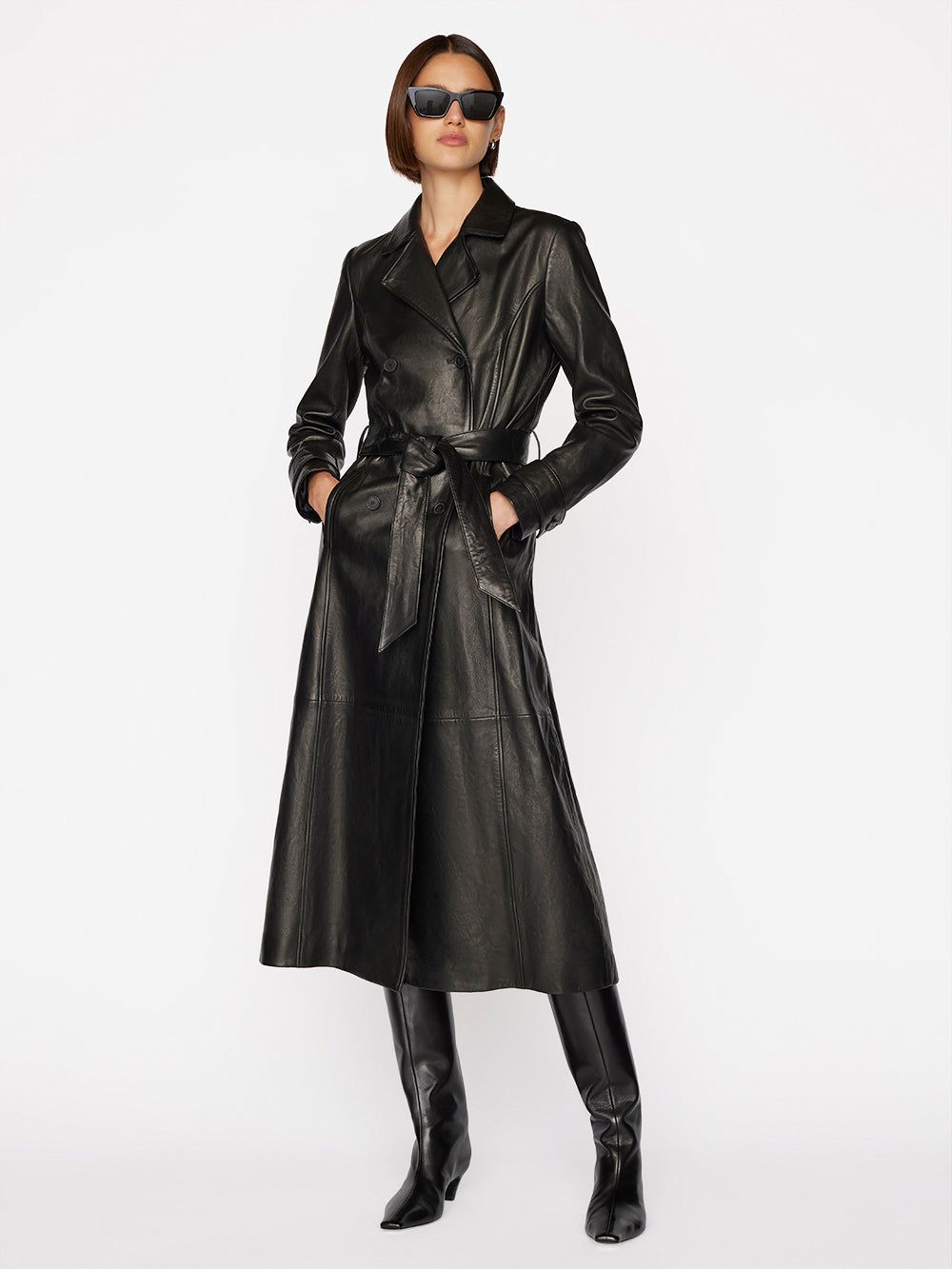 Leather Trench -- Noir sold by Frame Denim