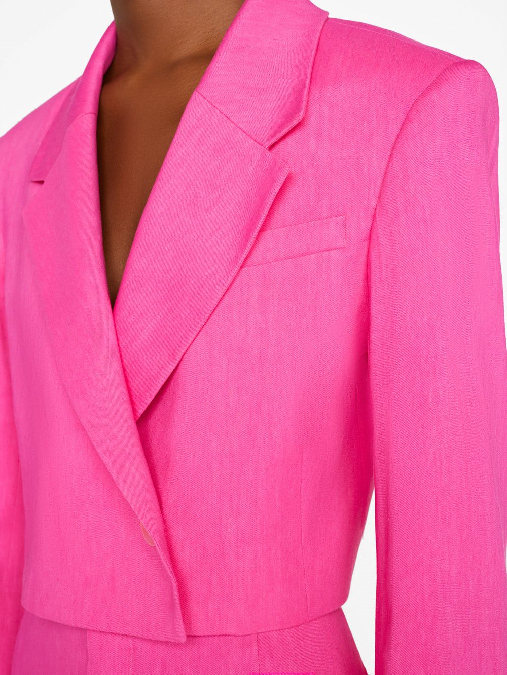 Cropped Strong Shoulder Blazer -- Flamingo sold by Frame Denim product image thumbnail 3