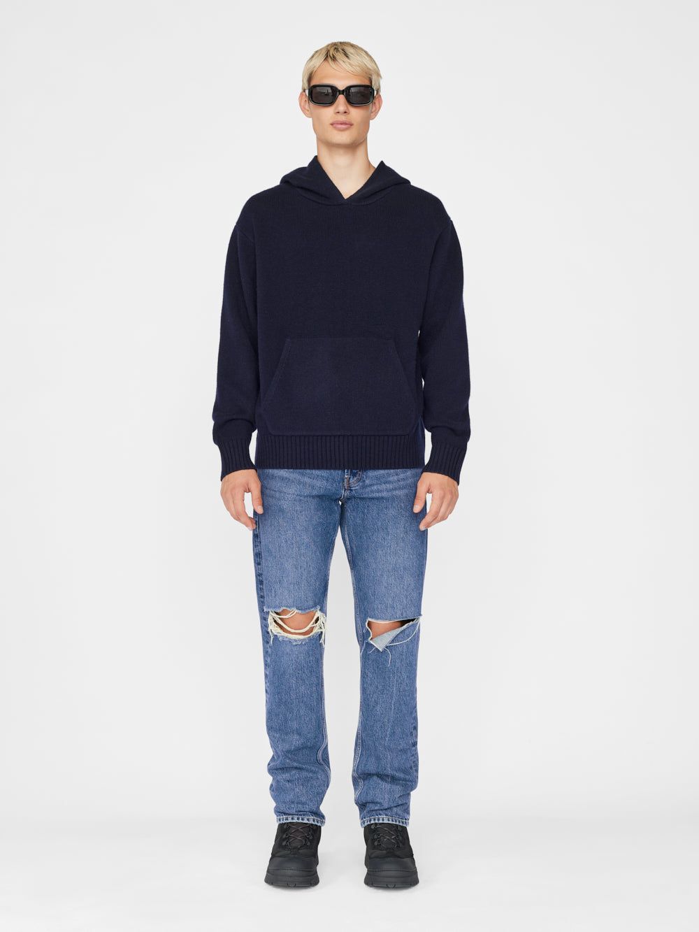 Cashmere Hoodie -- Navy sold by Frame Denim product image thumbnail 2