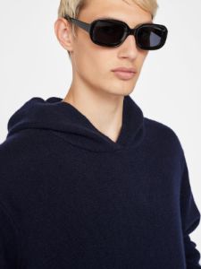 Cashmere Hoodie -- Navy sold by Frame Denim