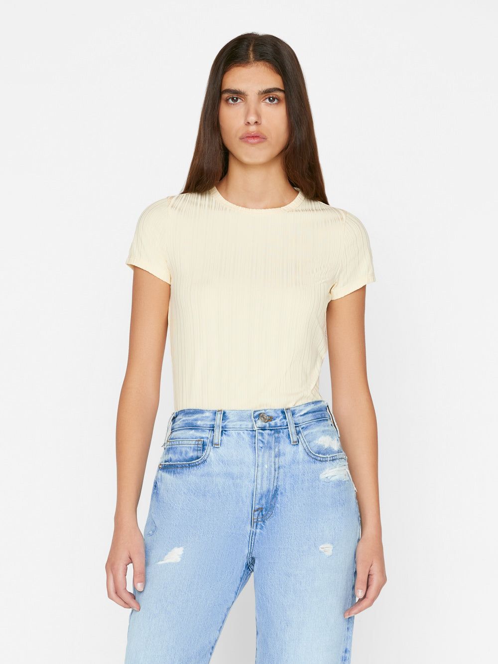 Shrunken Tee -- Butter sold by Frame Denim