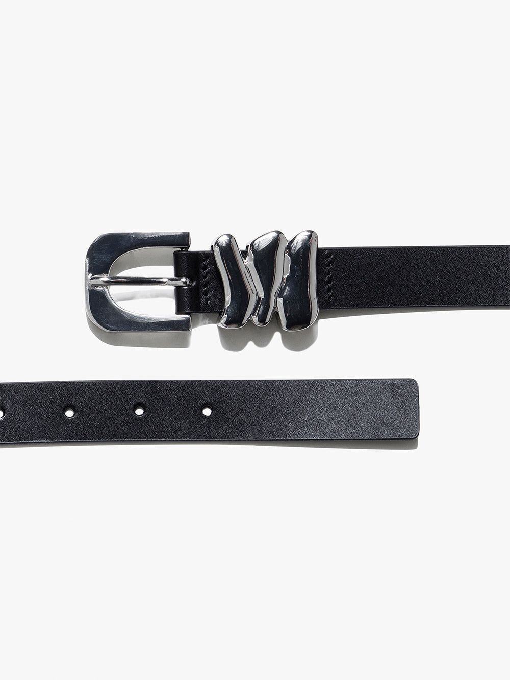 Organic Shape Tri Keeper Belt -- Noir sold by Frame Denim product image thumbnail 3