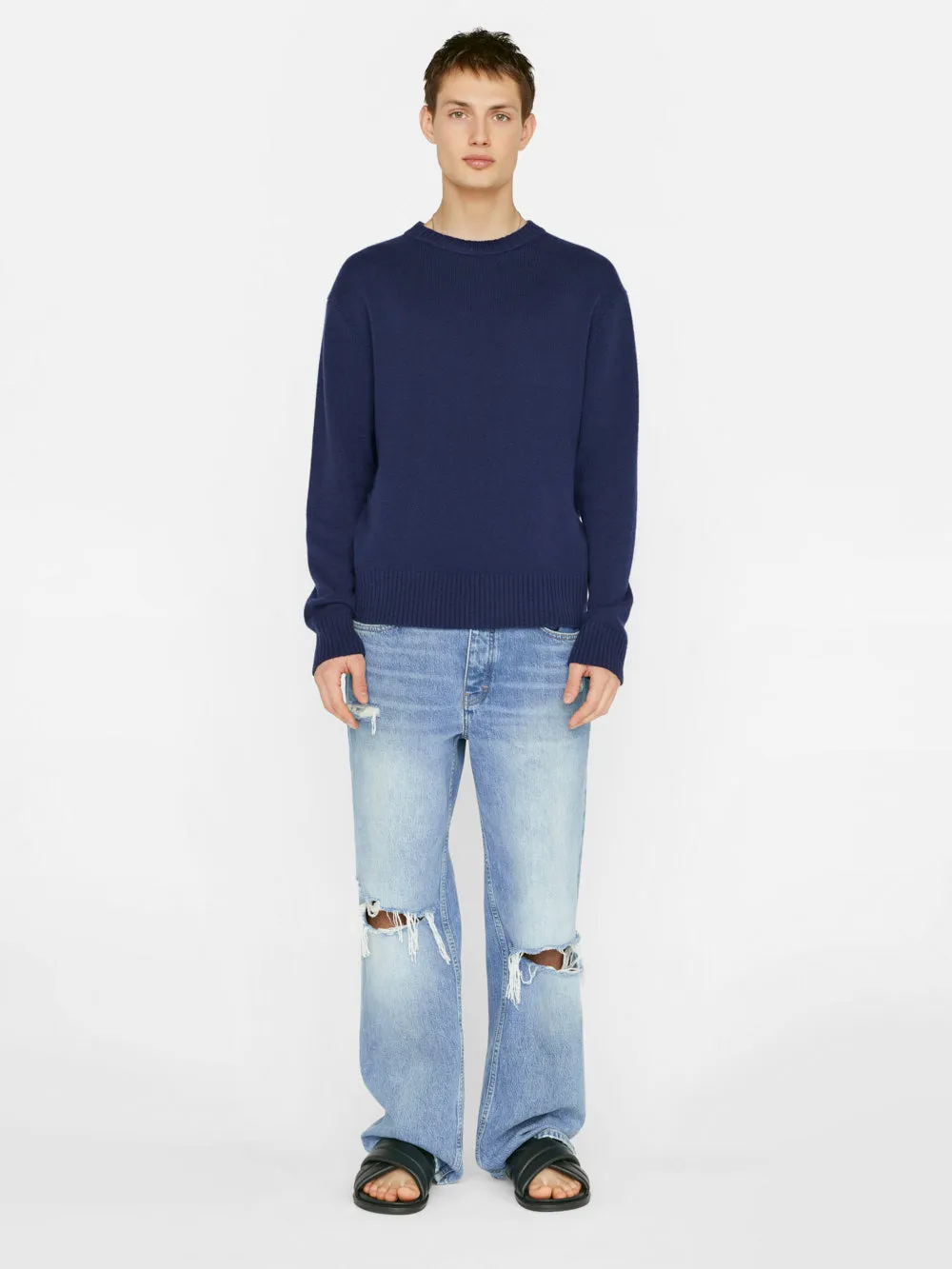 Lightweight Cashmere Sweater -- Navy sold by Frame Denim product image thumbnail 2