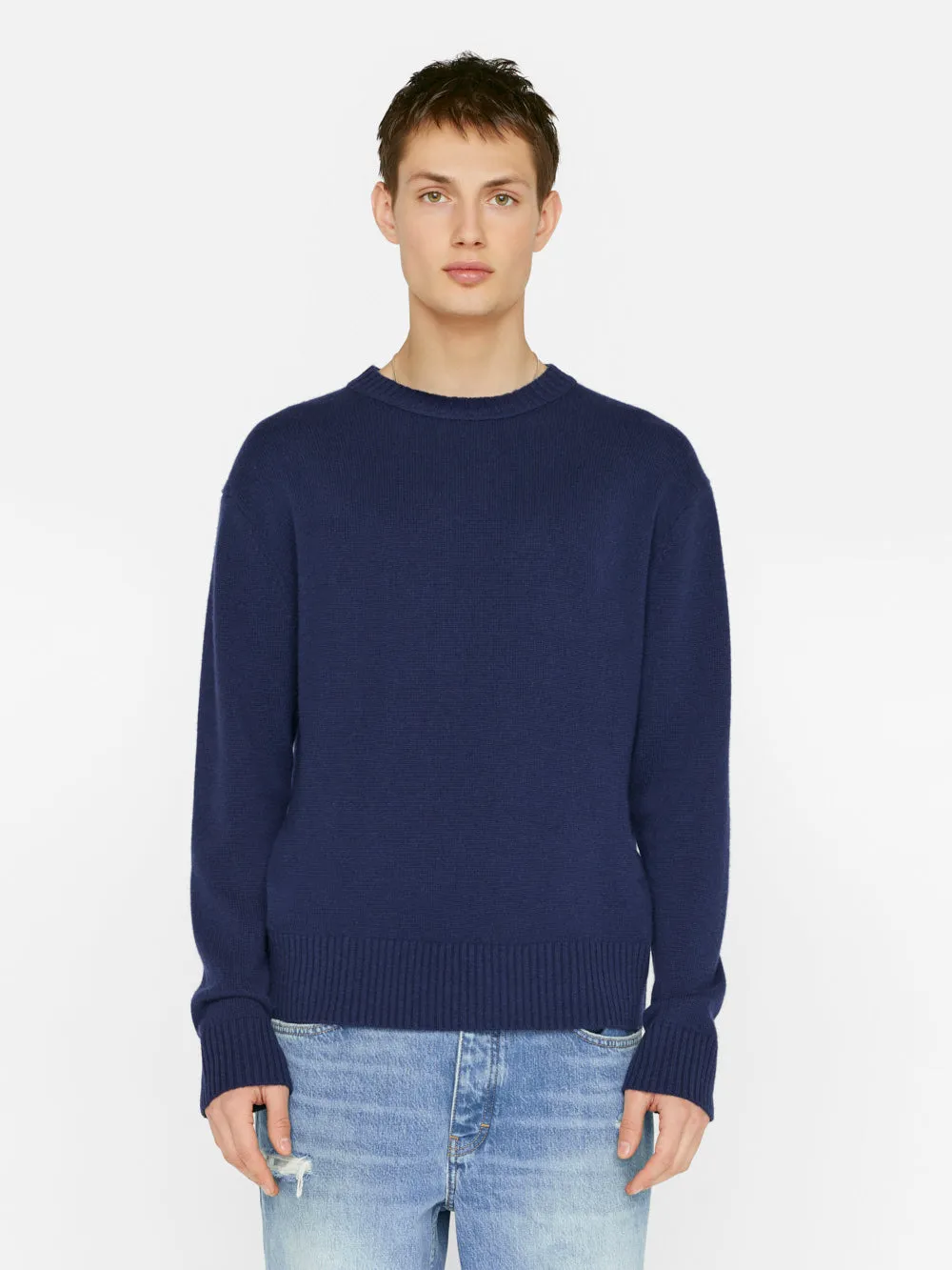 Lightweight Cashmere Sweater -- Navy sold by Frame Denim product image thumbnail 3