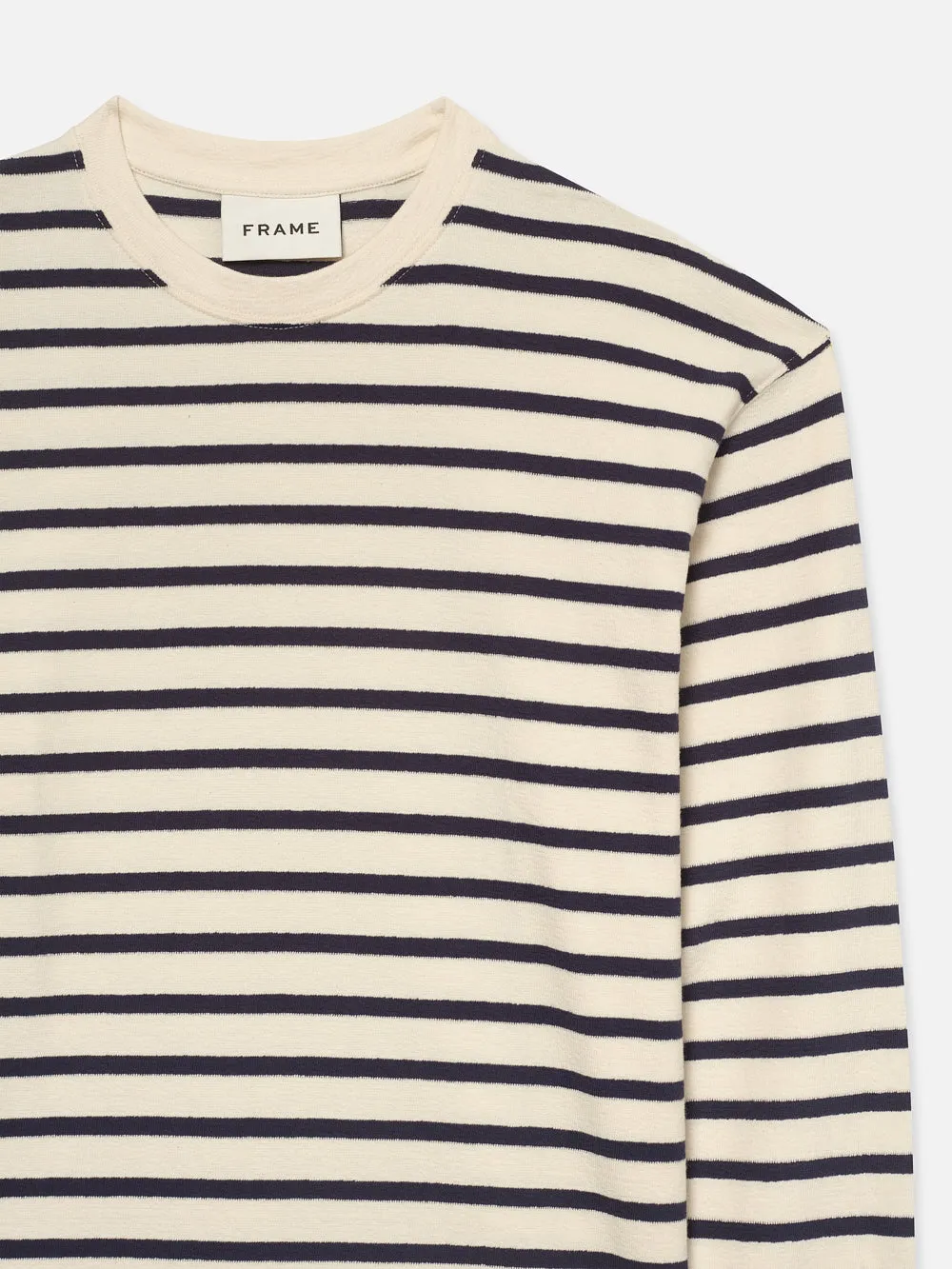 Long Sleeve Relaxed Striped Tee -- Dark Navy Stripe sold by Frame Denim product image thumbnail 3