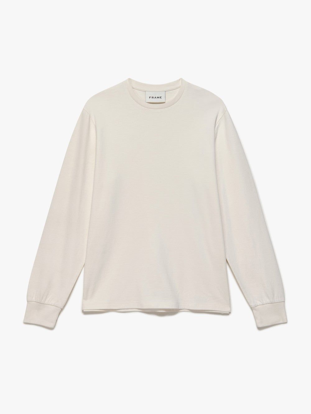 Duo Fold Long Sleeve Crew -- White Sand sold by Frame Denim