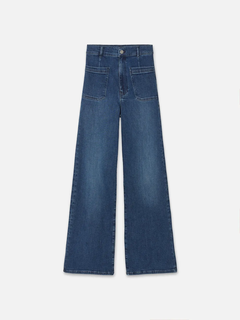 Le Slim Palazzo Bardot Pocket -- Thunderstorm sold by Frame Denim