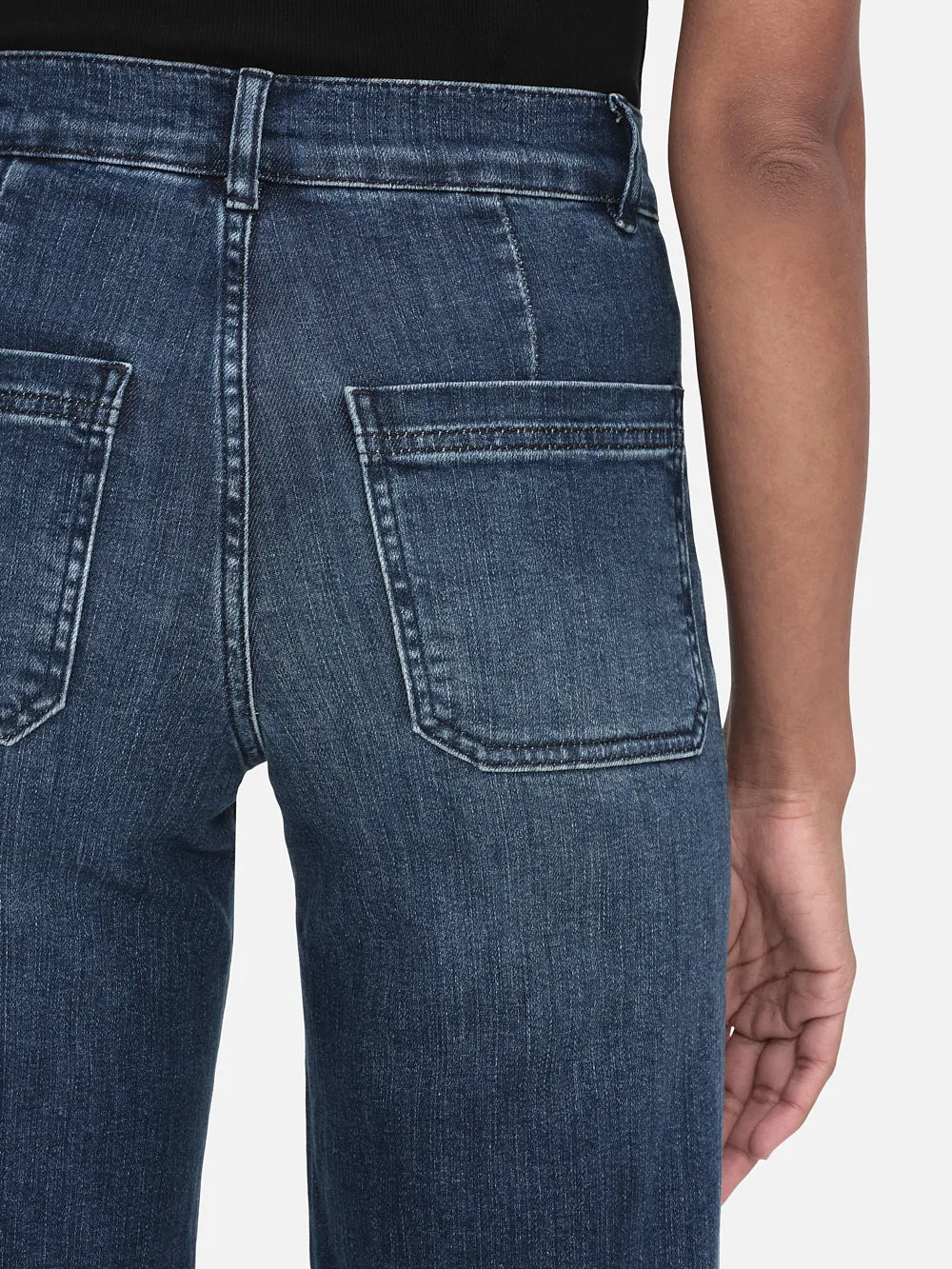 Le Slim Palazzo Bardot Pocket -- Thunderstorm sold by Frame Denim product image thumbnail 3