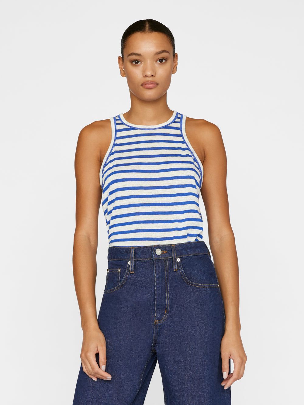 Striped Ringer Tank -- Ultramarine Multi sold by Frame Denim