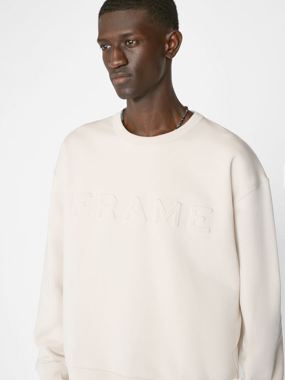 FRAME Embossed Crewneck -- White Beige sold by Frame Denim product image thumbnail 5