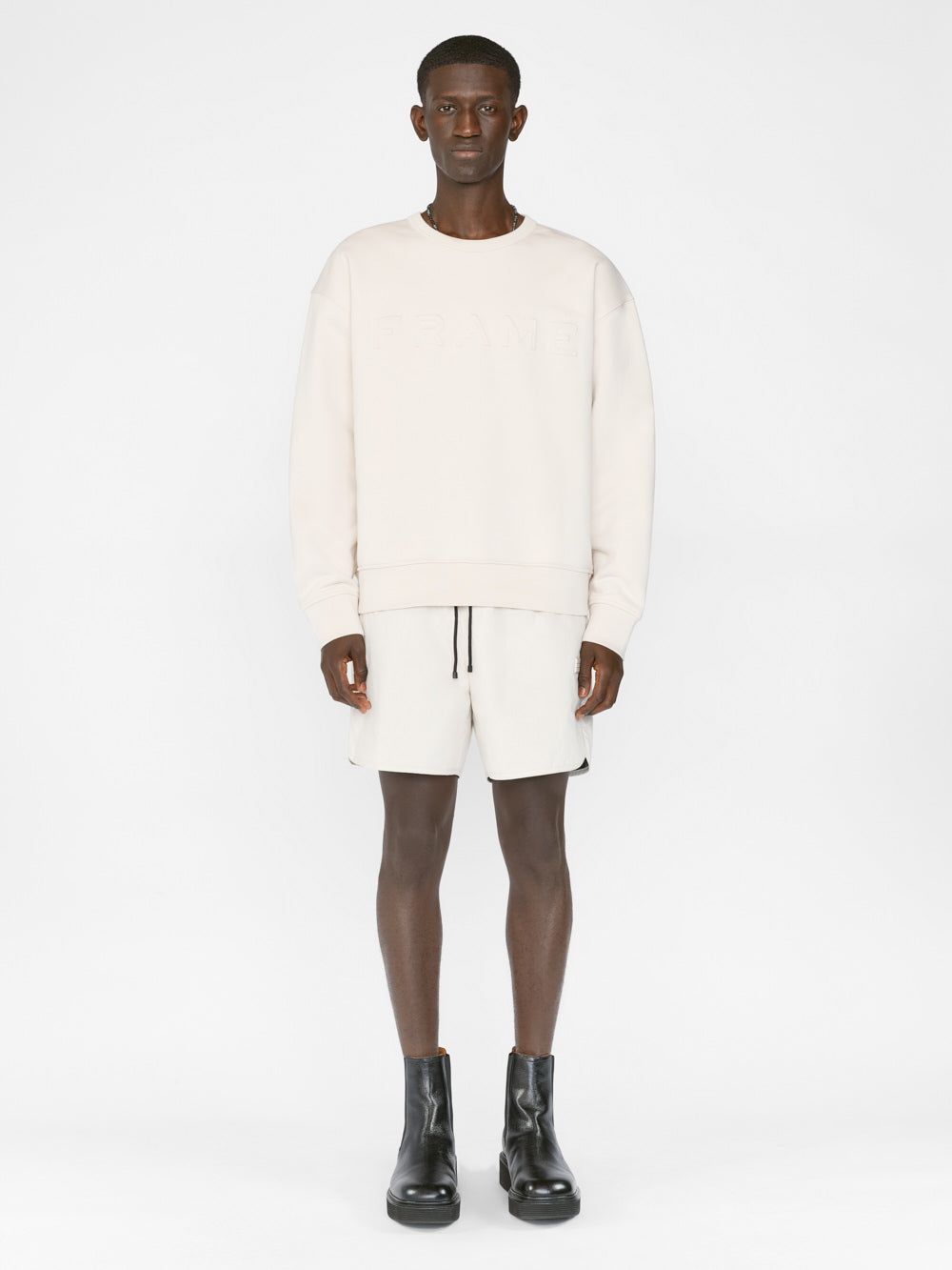 FRAME Embossed Crewneck -- White Beige sold by Frame Denim product image thumbnail 2