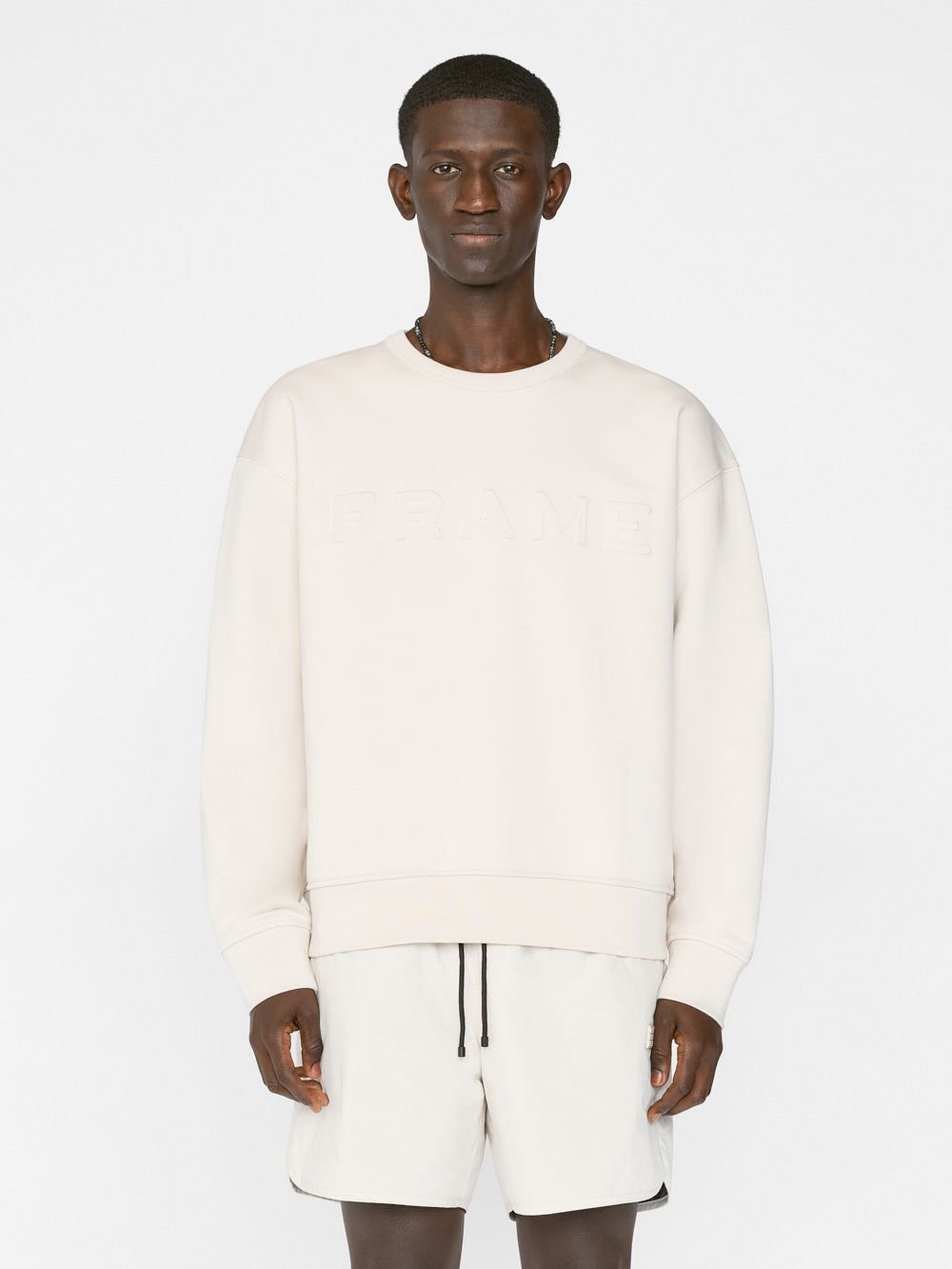 FRAME Embossed Crewneck -- White Beige sold by Frame Denim product image thumbnail 3