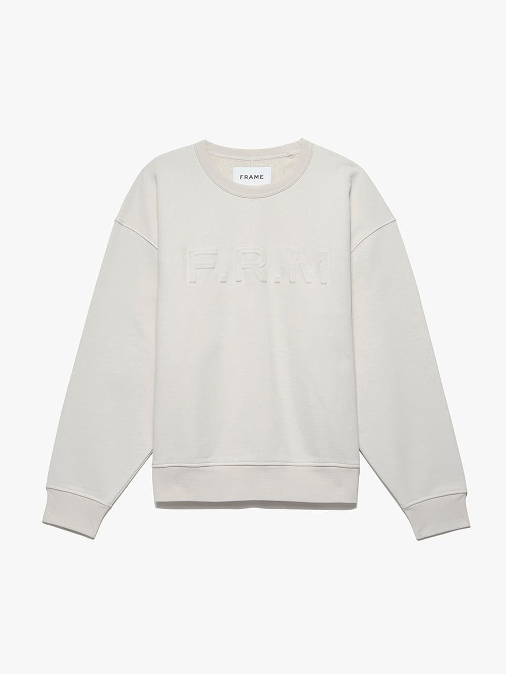 FRAME Embossed Crewneck -- White Beige sold by Frame Denim