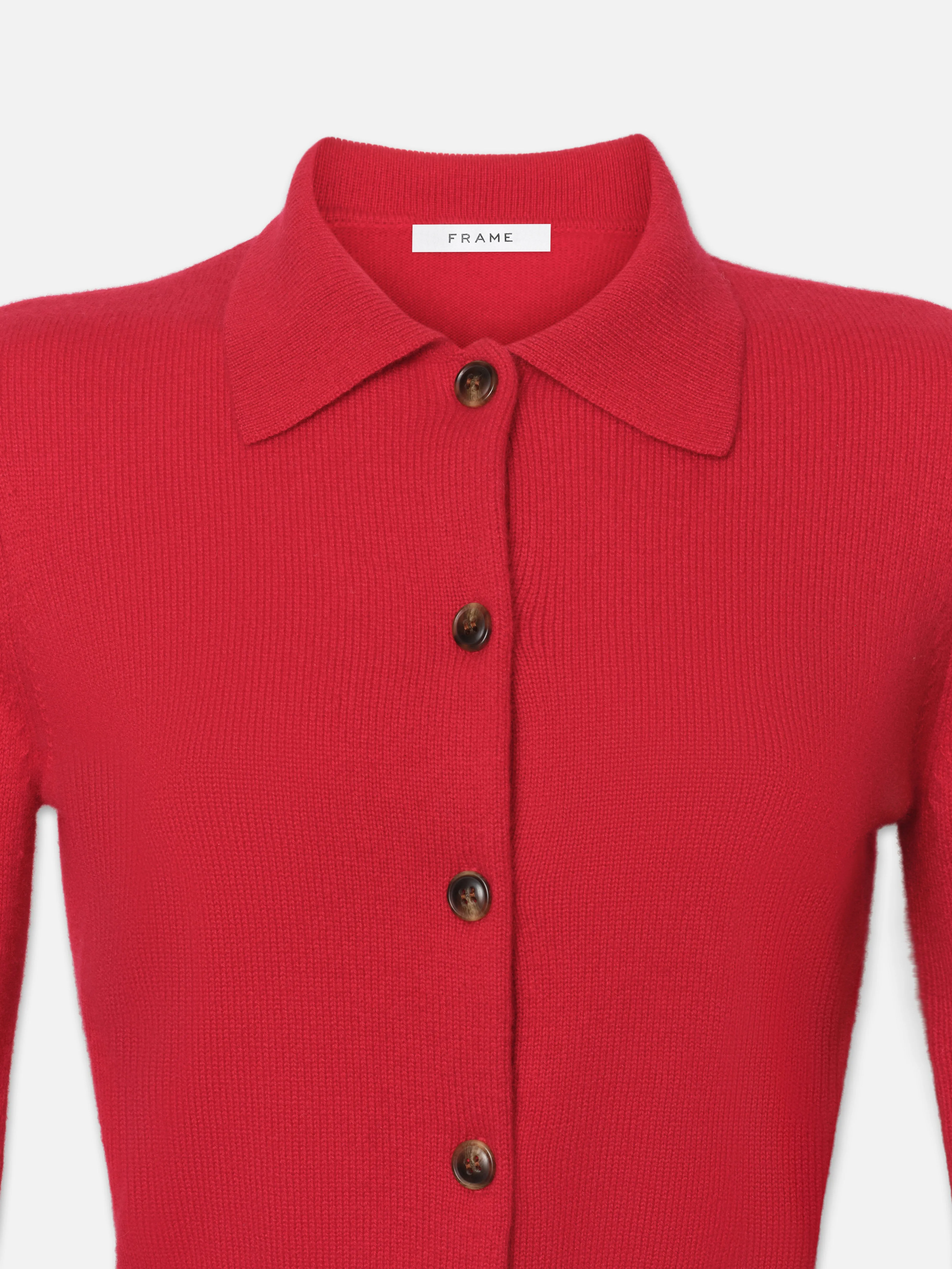 Shrunken Cashmere Cardi -- Cherry Red sold by Frame Denim product image thumbnail 2