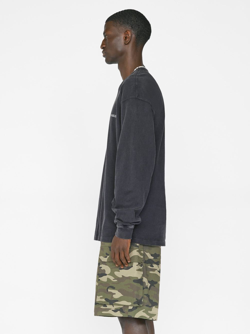 Faded Washed Long Sleeve Tee -- Faded Black sold by Frame Denim product image thumbnail 6