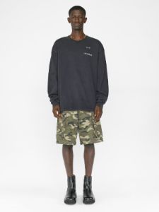 Faded Washed Long Sleeve Tee -- Faded Black sold by Frame Denim