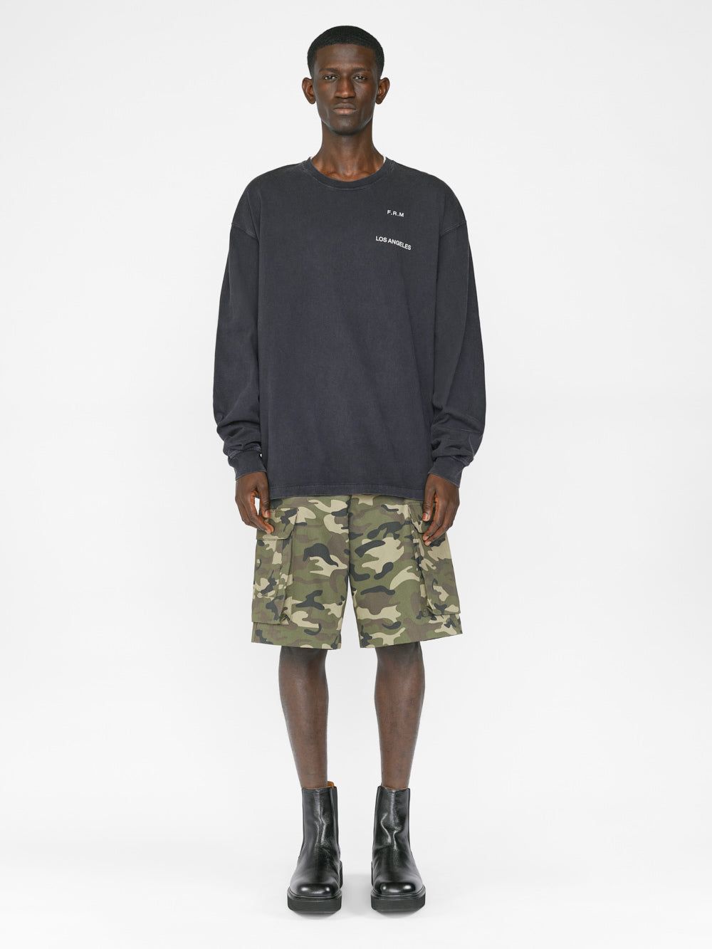 Faded Washed Long Sleeve Tee -- Faded Black sold by Frame Denim product image thumbnail 2