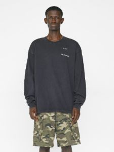Faded Washed Long Sleeve Tee -- Faded Black sold by Frame Denim