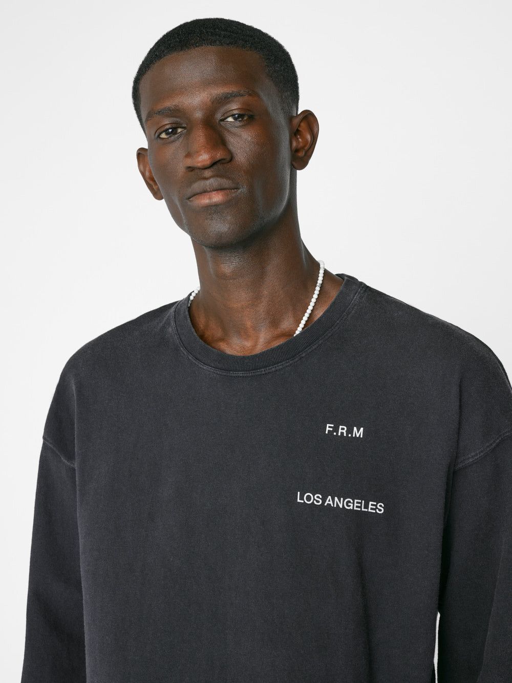 Faded Washed Long Sleeve Tee -- Faded Black sold by Frame Denim product image thumbnail 4