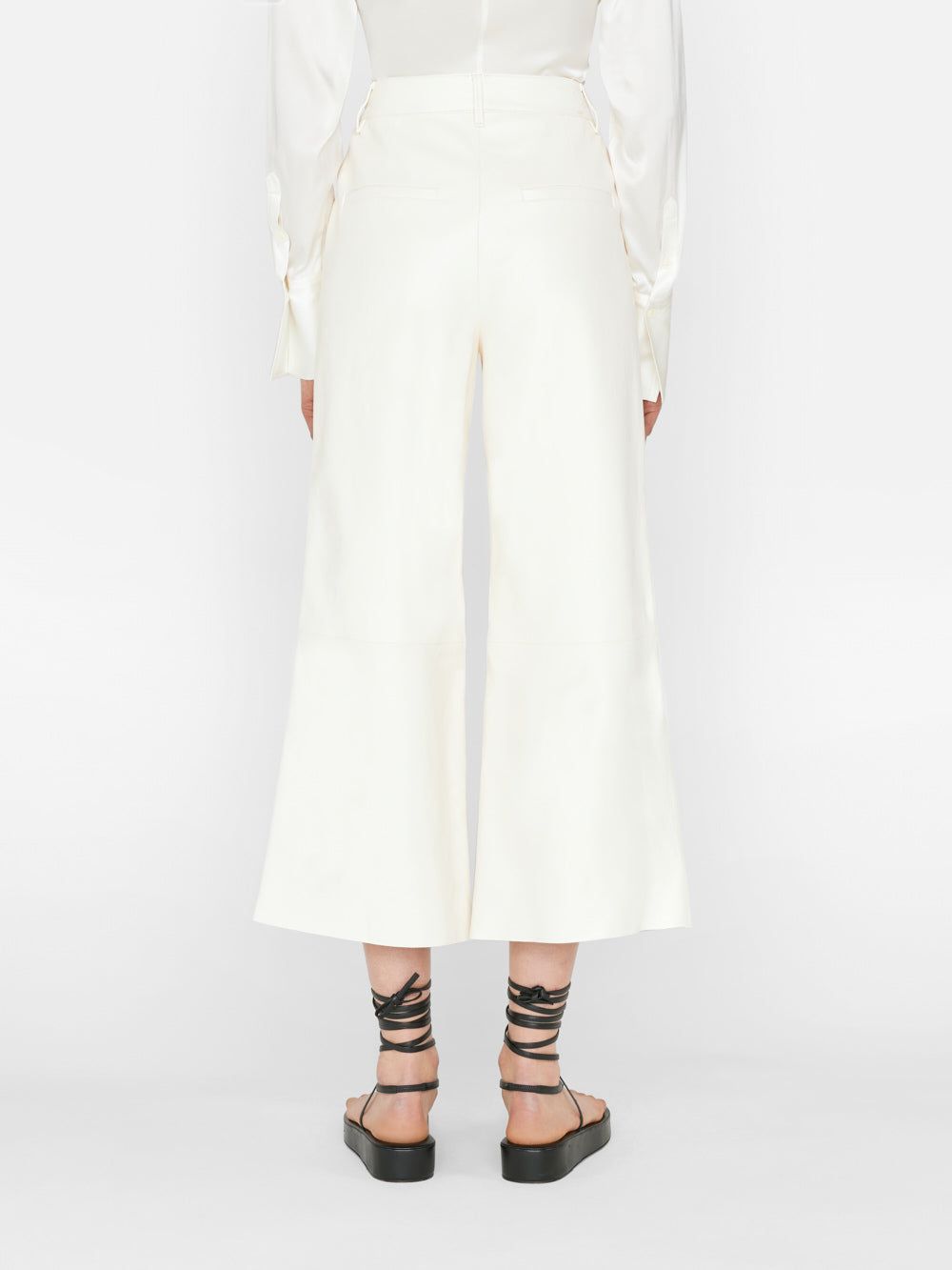 Wide Leg Crop Leather Trouser -- Bone sold by Frame Denim product image thumbnail 7
