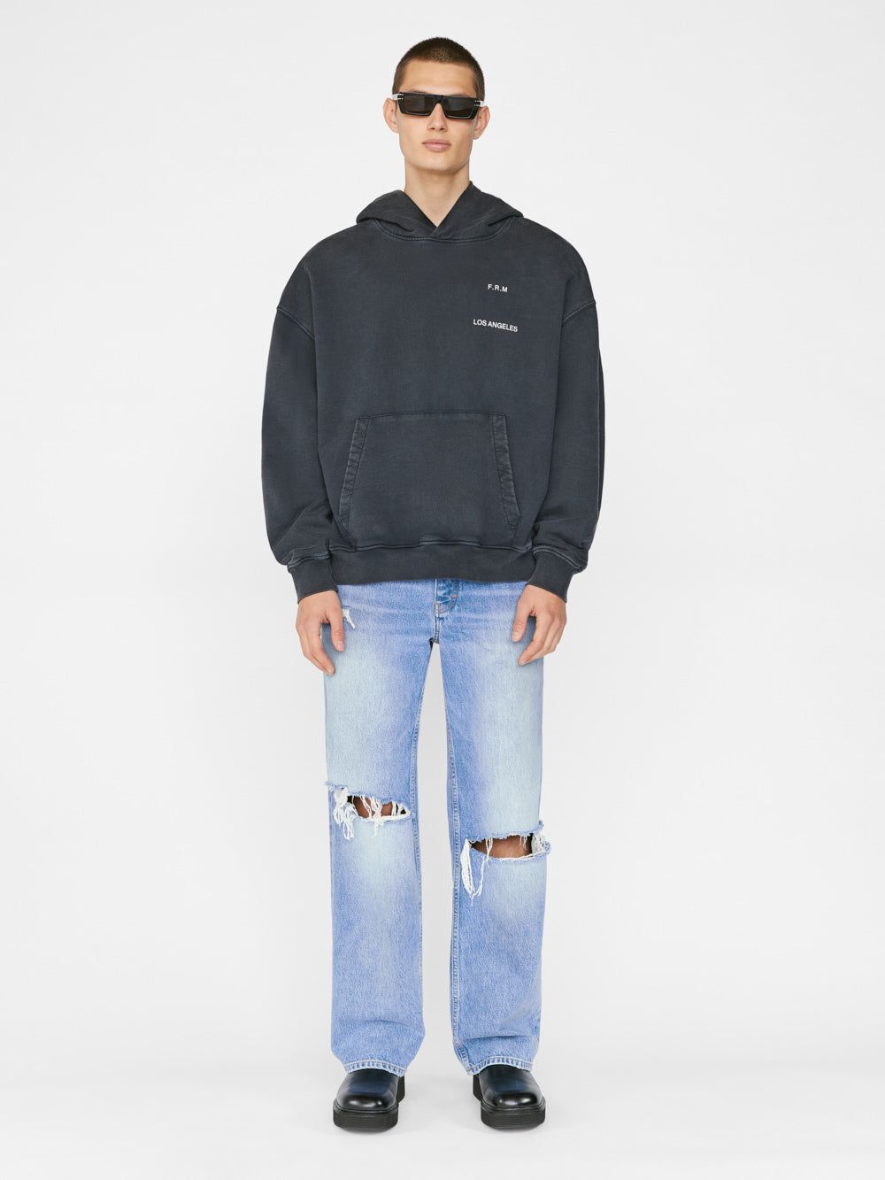 Faded Washed Hoodie -- Faded Black sold by Frame Denim product image thumbnail 2