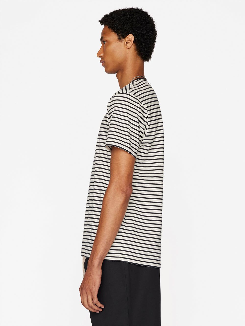 Frame Stripe Tee -- Off White/Noir Multi sold by Frame Denim product image thumbnail 4