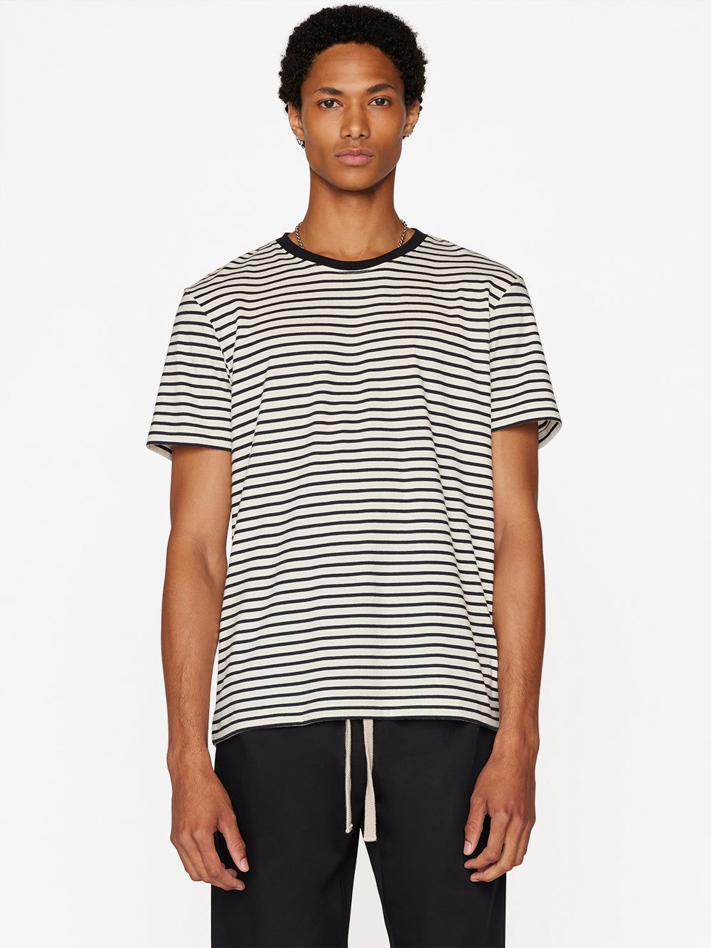 Frame Stripe Tee -- Off White/Noir Multi sold by Frame Denim product image thumbnail 2