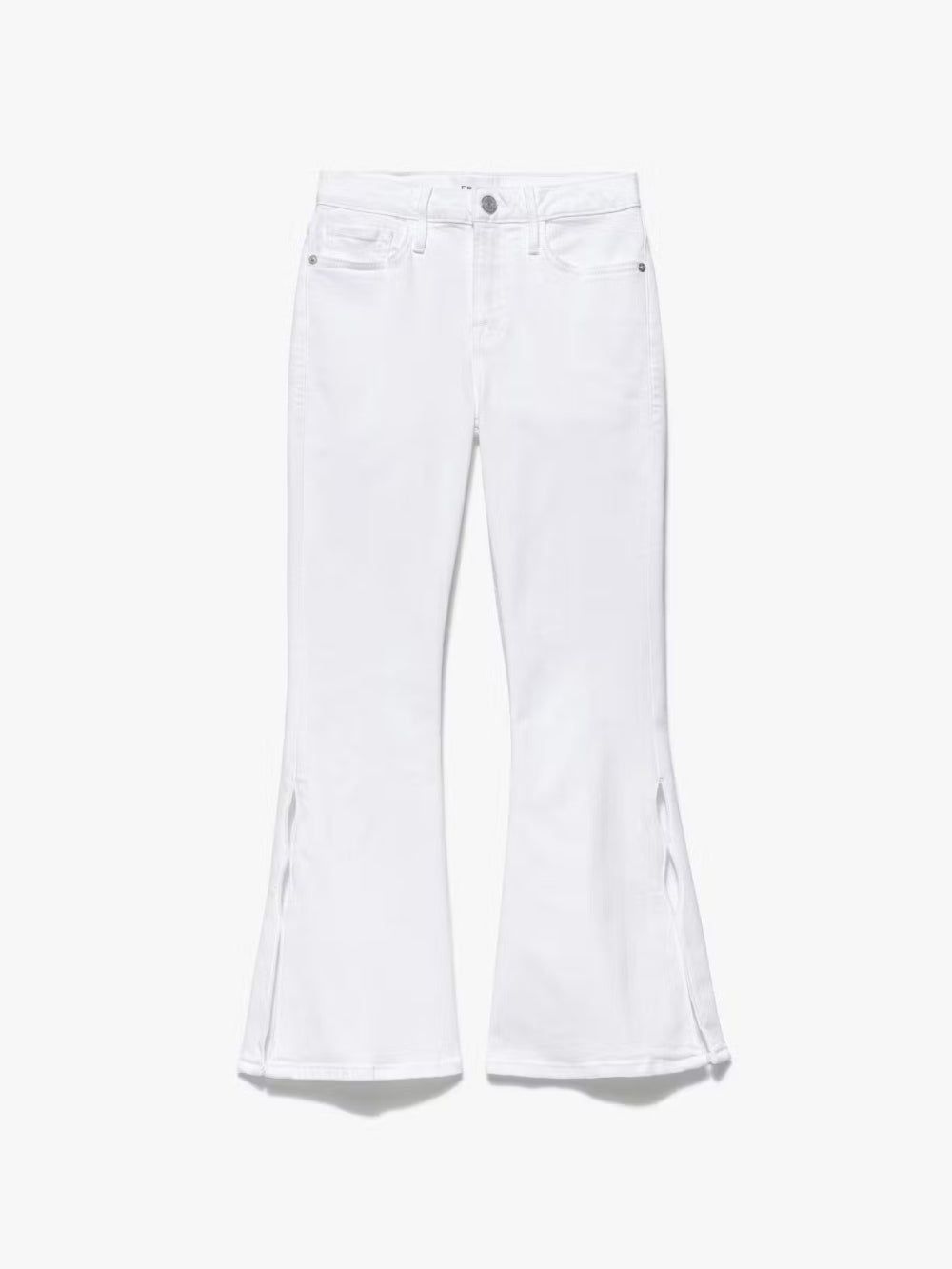 Le Crop Flare Mini Slits -- Blanc sold by Frame Denim