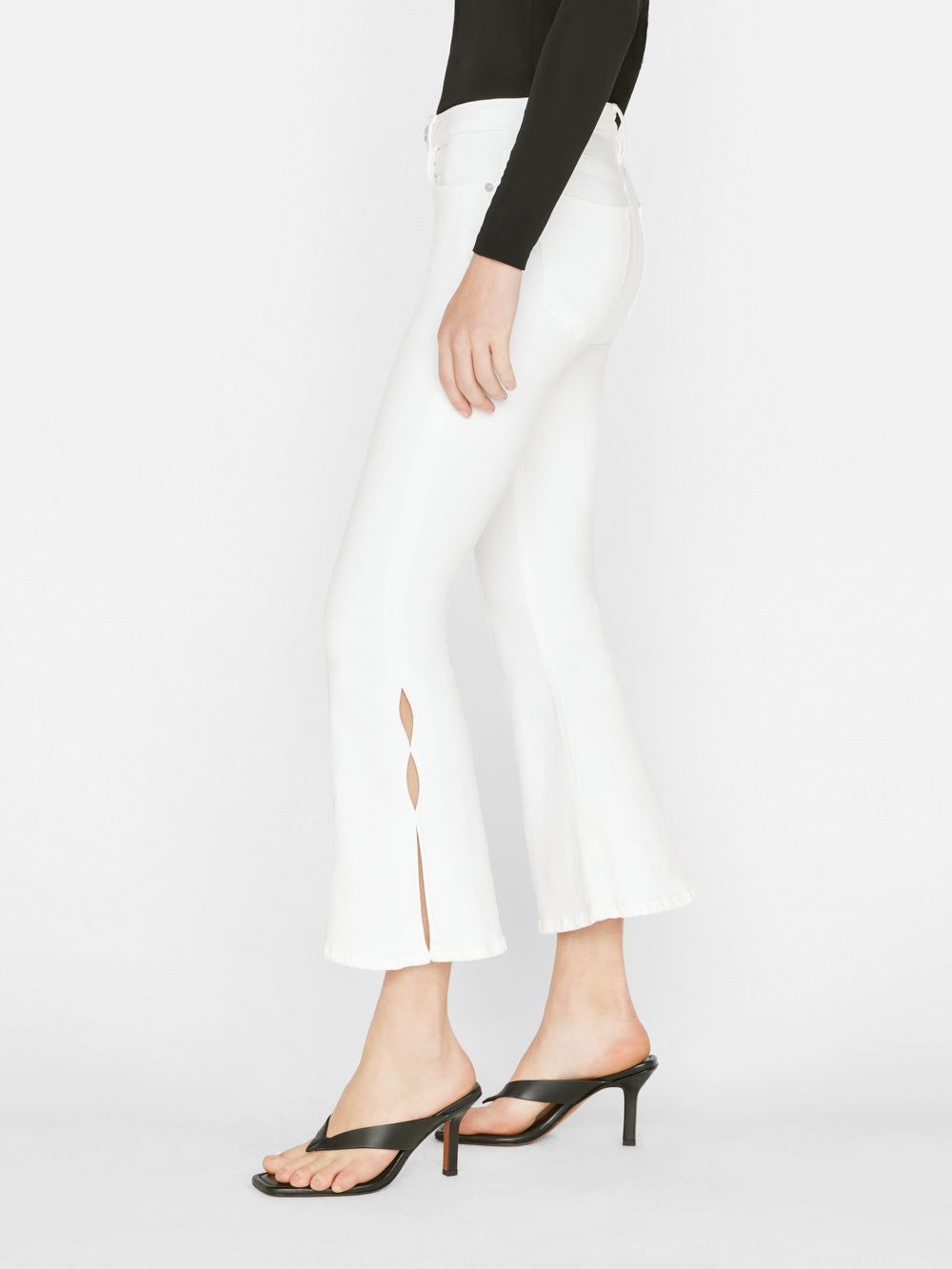 Le Crop Flare Mini Slits -- Blanc sold by Frame Denim product image thumbnail 8