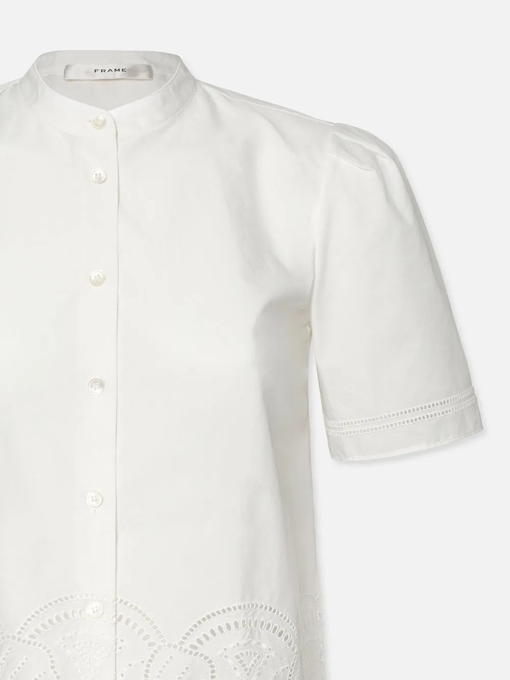 Embroidered Short Sleeve Shirt -- White sold by Frame Denim product image thumbnail 3