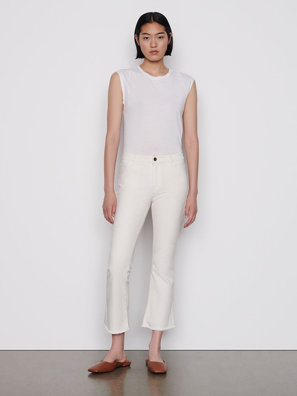 Le Crop Mini Boot Raw Fray -- Au Natural sold by Frame Denim product image thumbnail 2