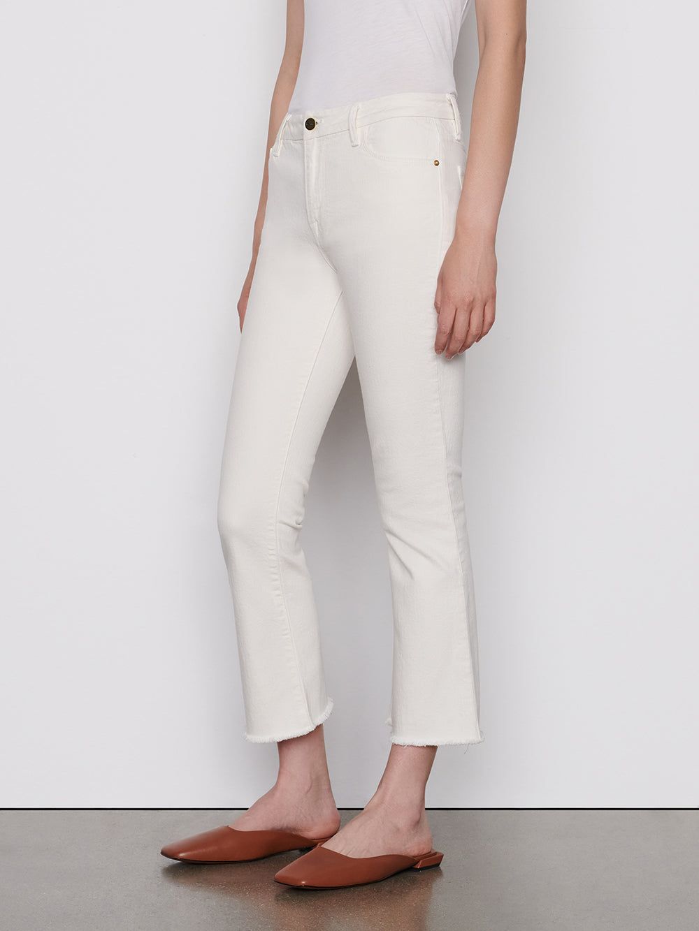 Le Crop Mini Boot Raw Fray -- Au Natural sold by Frame Denim product image thumbnail 3