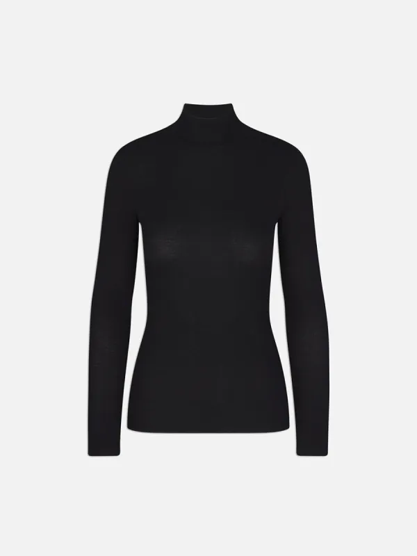 Rib Turtleneck -- Noir sold by Frame Denim