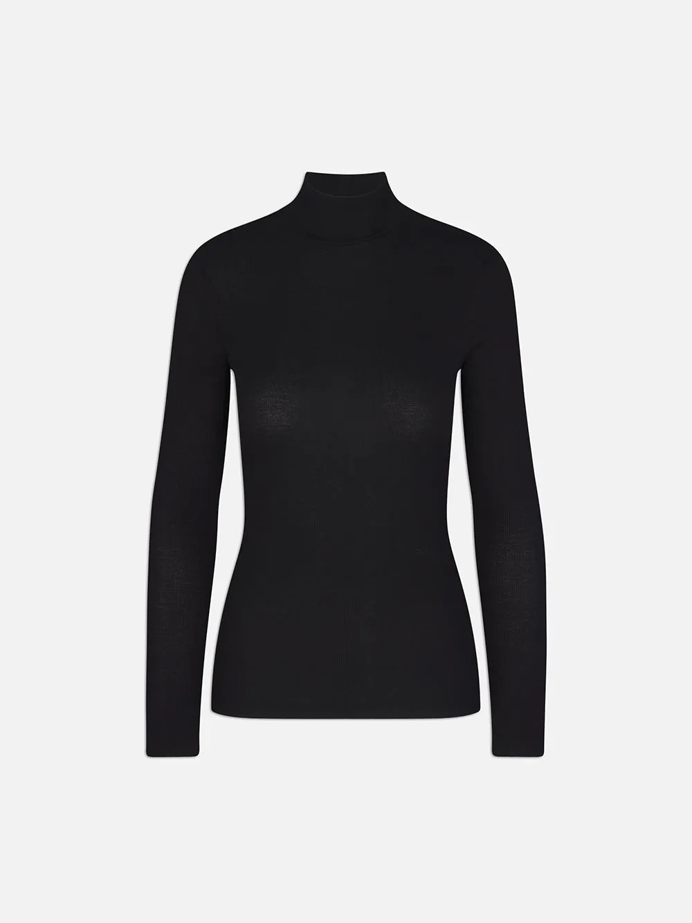 Rib Turtleneck -- Noir sold by Frame Denim