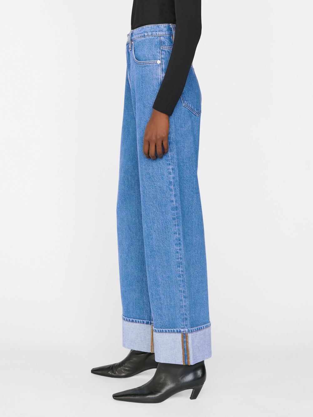 Rolled High Rise Wide Leg -- Meadow sold by Frame Denim product image thumbnail 6