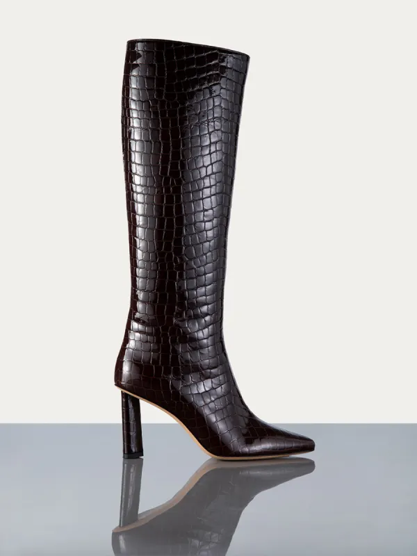 Odette Boot -- Espresso Croc sold by Frame Denim