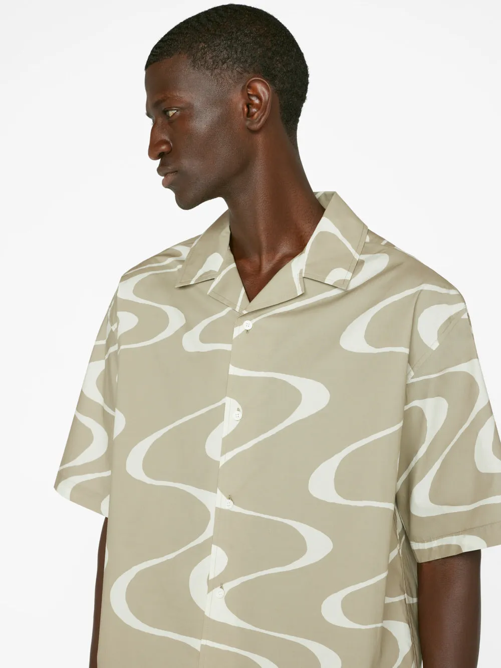 Abstract Wave Graphic Shirt -- Sand Beige Print sold by Frame Denim product image thumbnail 5