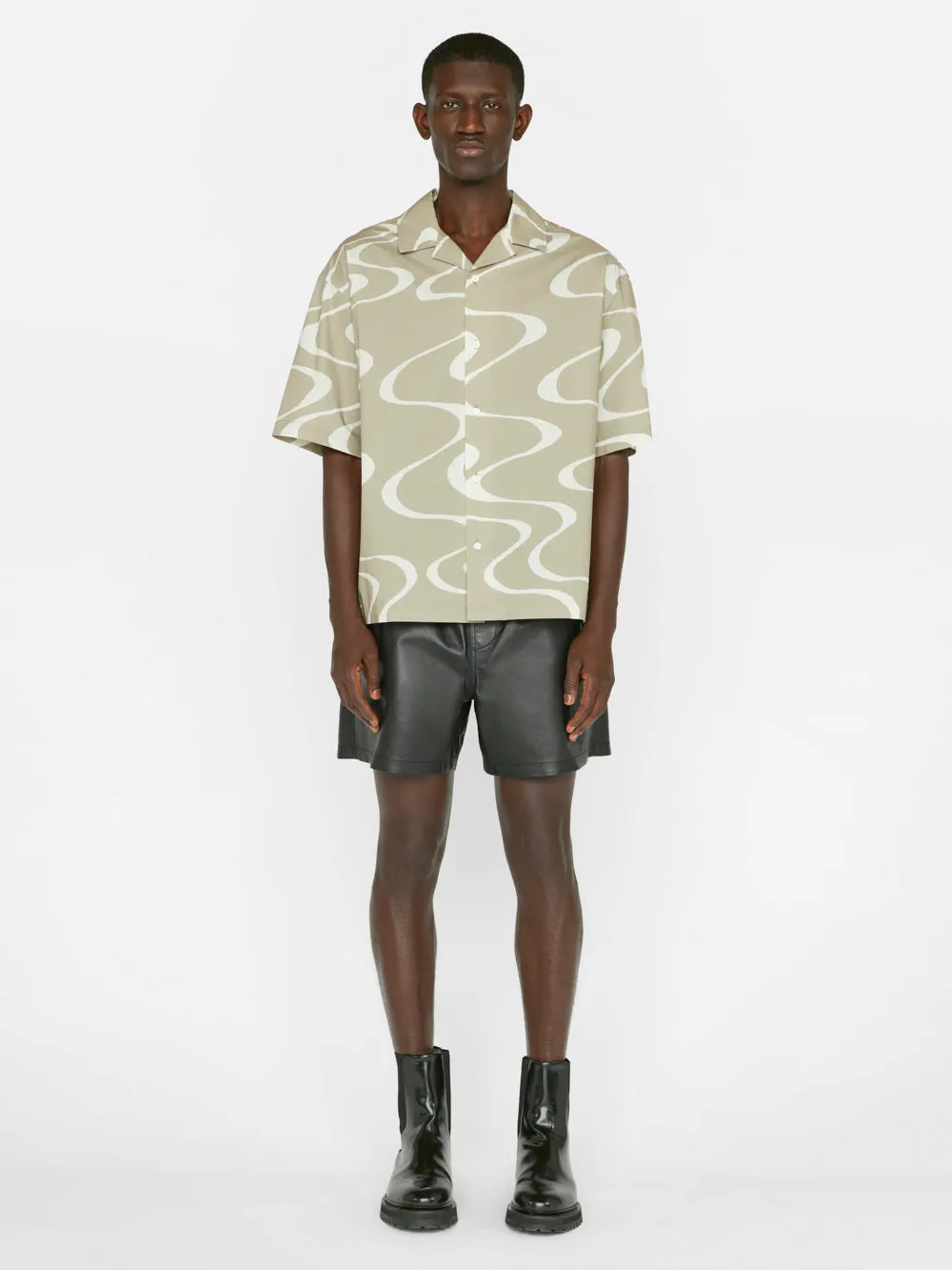 Abstract Wave Graphic Shirt -- Sand Beige Print sold by Frame Denim product image thumbnail 2