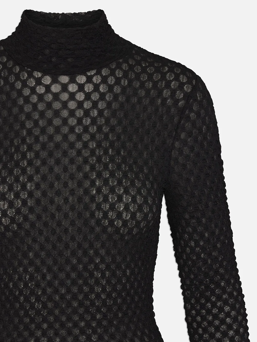 Mesh Lace Turtleneck -- Noir sold by Frame Denim product image thumbnail 3