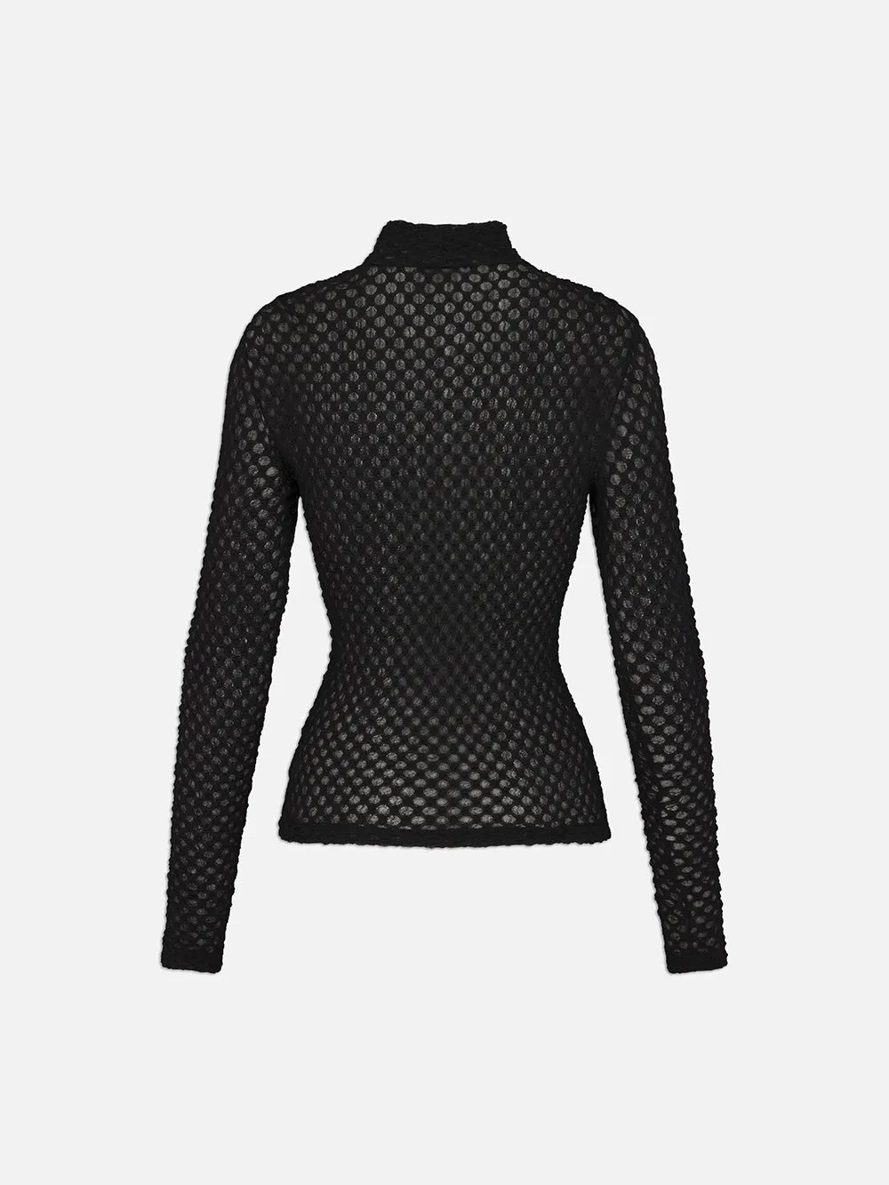 Mesh Lace Turtleneck -- Noir sold by Frame Denim product image thumbnail 4