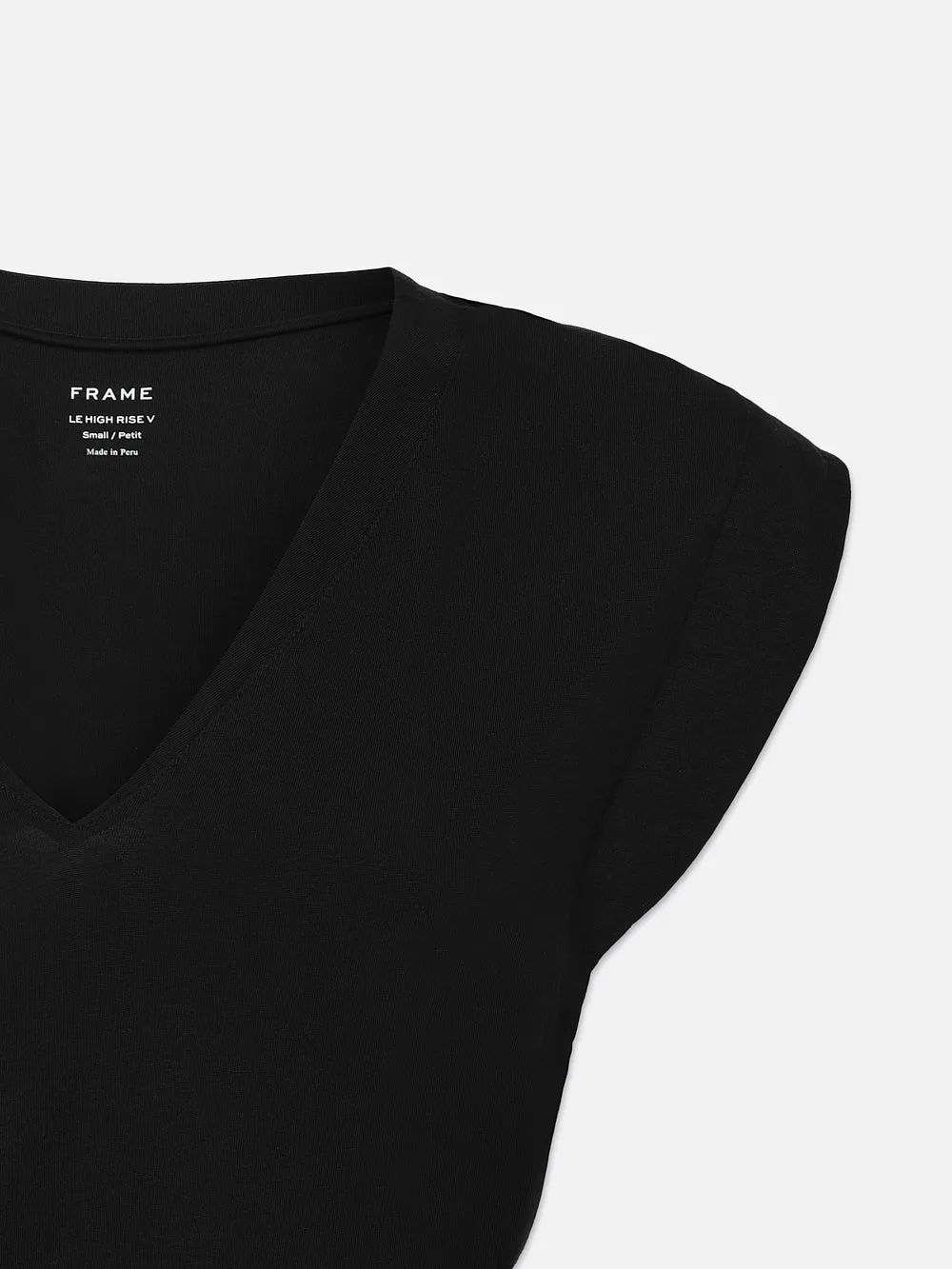 Le High Rise V Neck Tee -- Noir sold by Frame Denim product image thumbnail 2